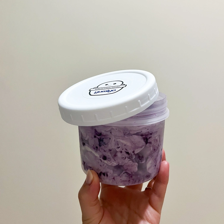 fresh homemade blueberry flavor yogurt